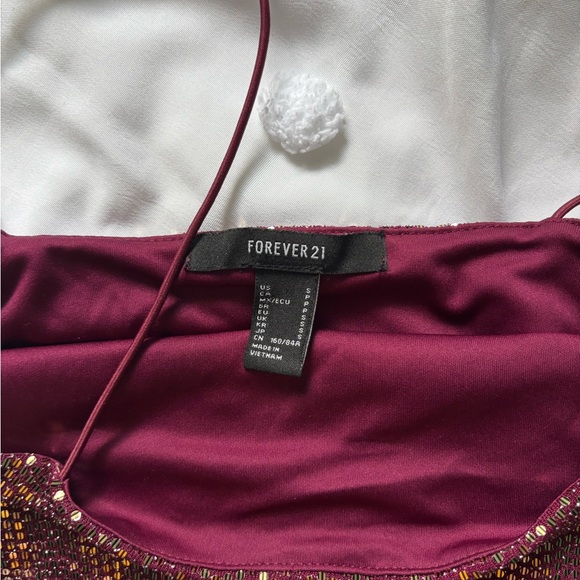 Sequin Burgundy Cami Top - Picture 3 of 3